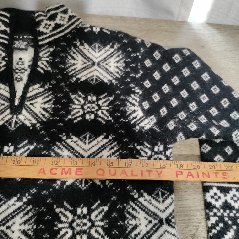 Deane & White Women Size Medium Lamb Wool Angora‎ Blend 1/4 Zip Pullover Sweater - Picture 4 of 5